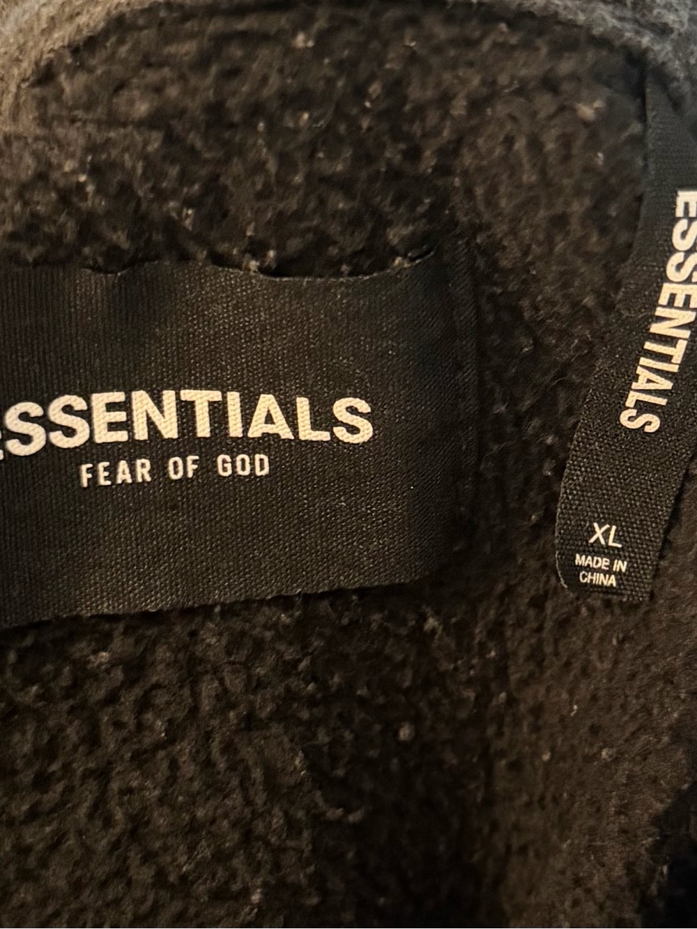 Fear of God ESSENTIALS Black Hoodie with White Back Logo - Picture 3 of 3